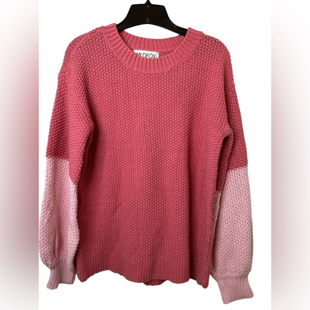Wildfox Couture Women's French Rose Love Block Swinton Knitted Sweater NWT